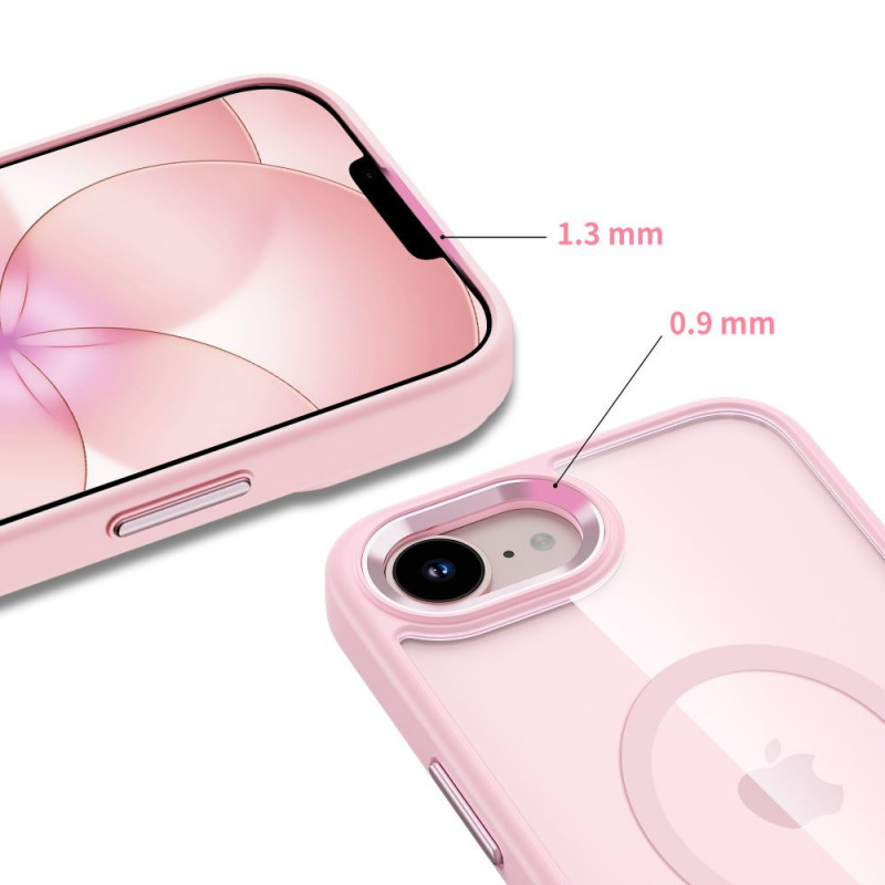 Tech-Protect Magmat MagSafe puzdro pre Apple iPhone 16e / 17e, soft pink/clear