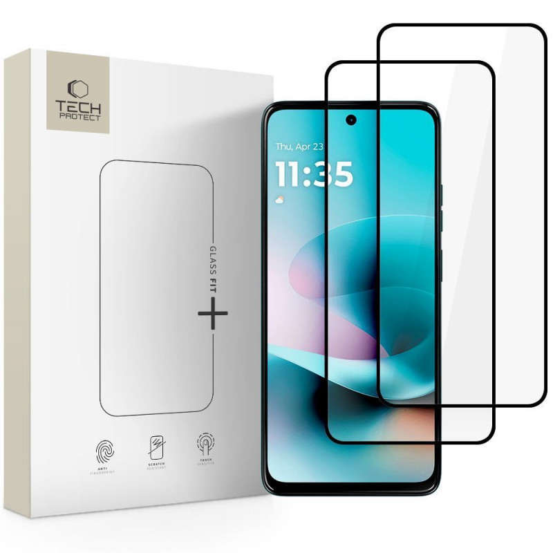 Tech-Protect Glass Fit+ tvrdené sklo pre Motorola Moto G57 / G57 Power / G67 Power (2 ks), čierne
