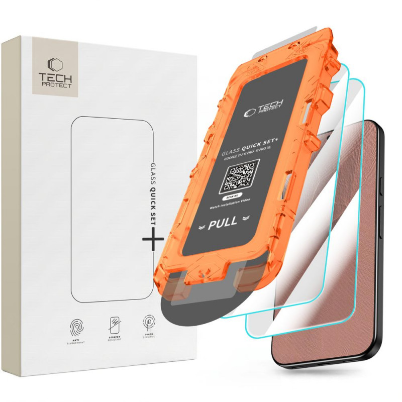 Tech-Protect Quick Set+ tvrdené sklo Google Pixel 9 Pro XL / 10 Pro XL / 11 Pro XL číre (2 ks)