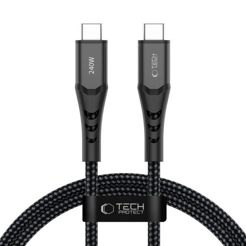 Kábel Tech-Protect Ultraboost UB11T USB-C na USB-C PD 240W, 100 cm, čierny