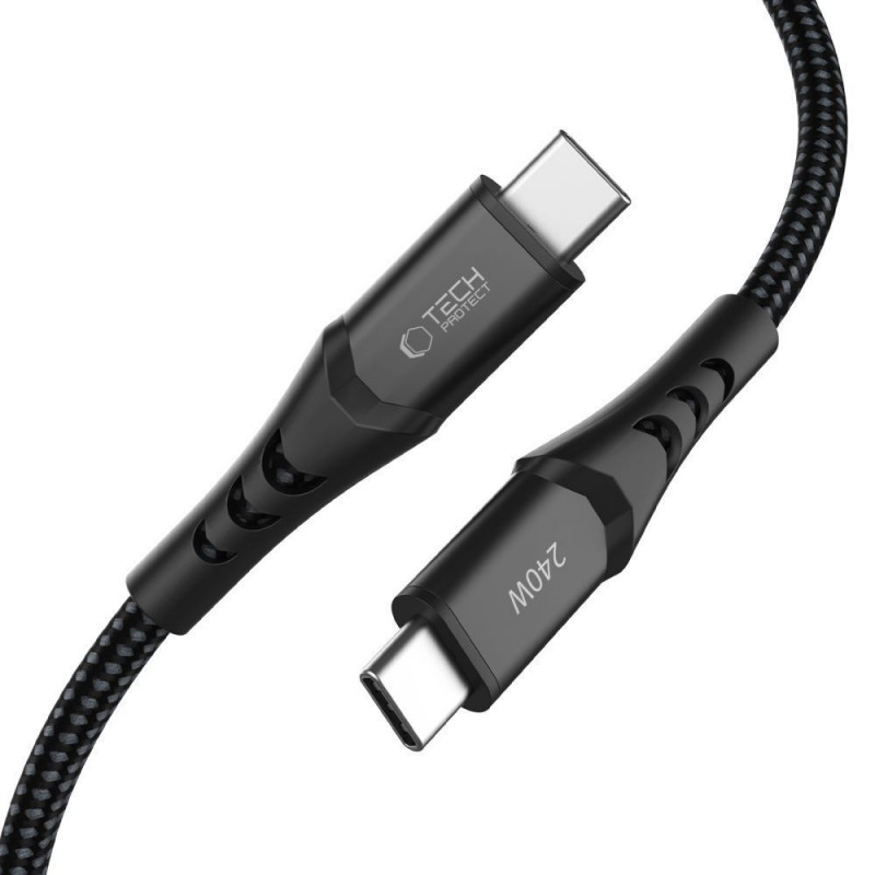 Kábel Tech-Protect Ultraboost UB11T USB-C na USB-C PD 240W, 200 cm, čierny