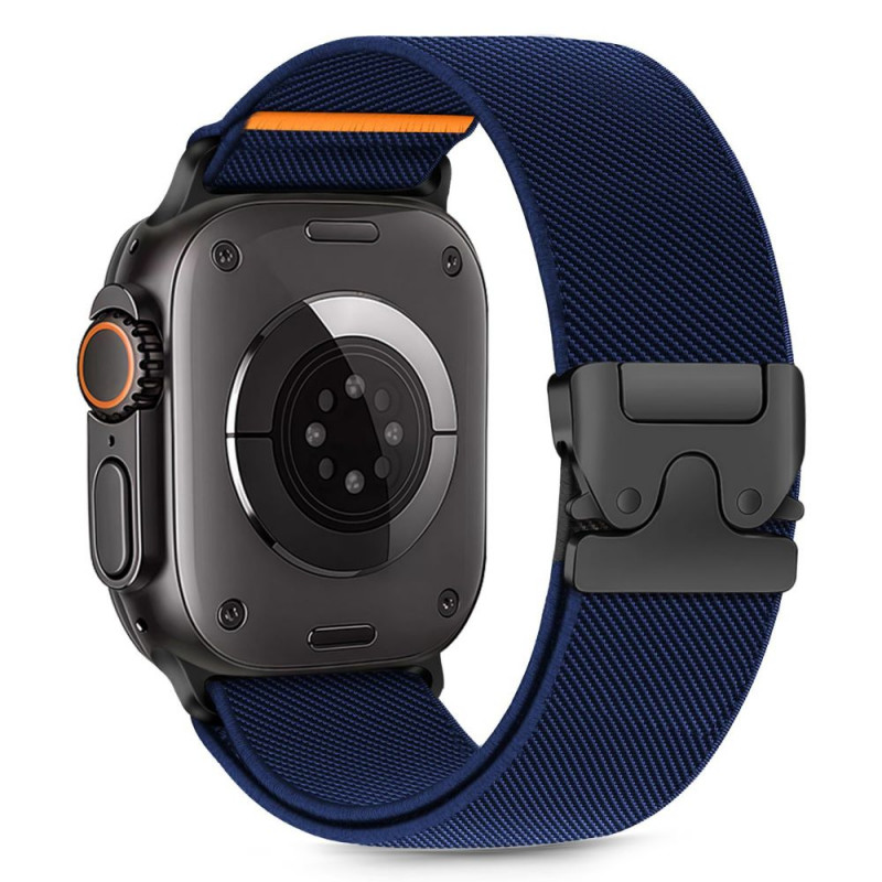 Náramok na hodinky Tech-Protect Nylon Clasp pre Apple Watch 6 / 7 / 8 / 9 / 10 / SE / Ultra 1 / 2 44/45/46/49 mm, námornícka modrá