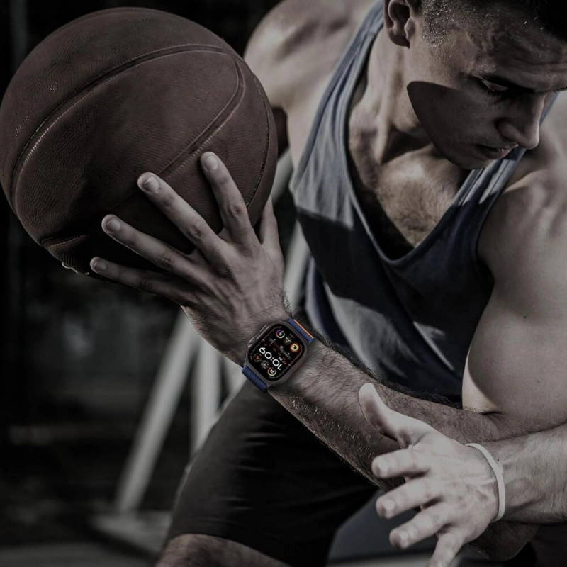 Náramok na hodinky Tech-Protect Nylon Clasp pre Apple Watch 6 / 7 / 8 / 9 / 10 / SE / Ultra 1 / 2 44/45/46/49 mm, námornícka modrá