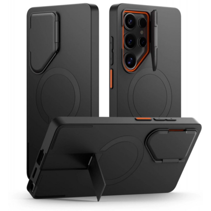 Tech-Protect Kevlar Aura MagSafe puzdro pre Samsung Galaxy S25 Ultra, čierno-oranžové