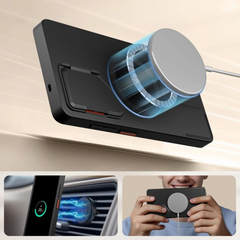 Tech-Protect Kevlar Aura MagSafe puzdro pre Samsung Galaxy S25 Ultra, čierno-oranžové