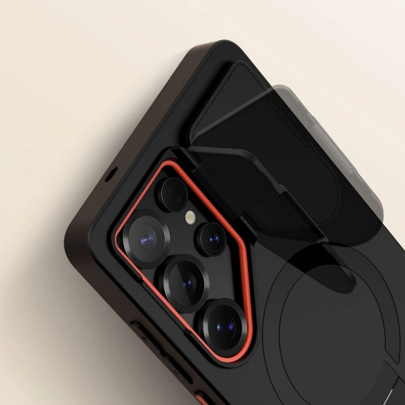 Tech-Protect Kevlar Aura MagSafe puzdro pre Samsung Galaxy S25 Ultra, čierno-oranžové