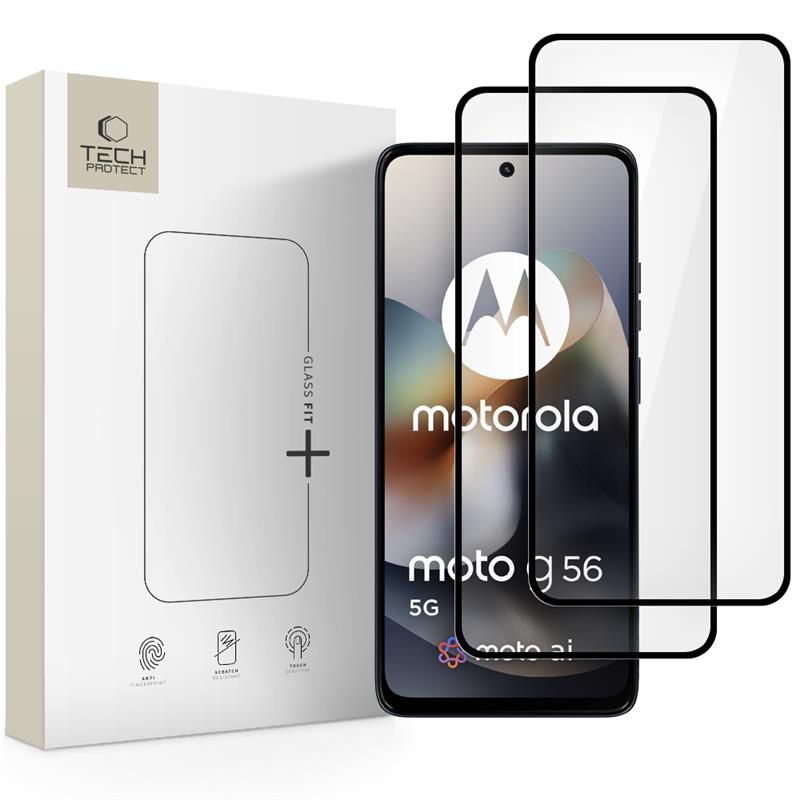 Tech-Protect Glass Fit+ tvrdené sklo pre Motorola Moto G56 5G (2 ks), čierne
