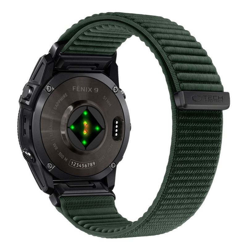 Remienok na hodinky Tech-Protect NylonLoop Garmin Fenix 5X / 5X Plus / 6X / 6X Pro / 7X / 8 / 8 Pro / 9 / 9 Pro (51 mm), Military Green