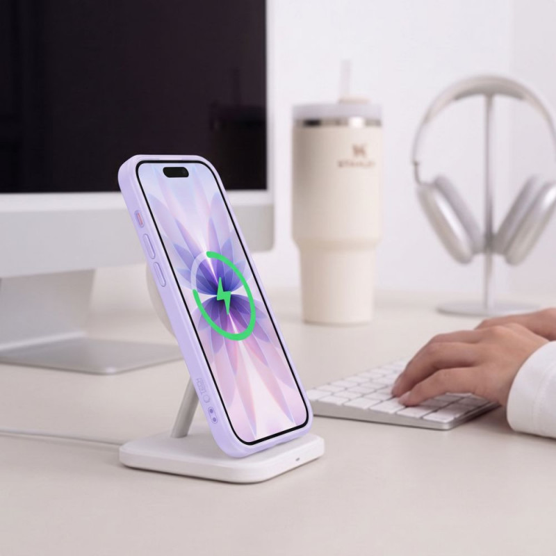Tech-Protect MagPeak MagSafe CC puzdro pre Apple iPhone 17, matná levanduľová