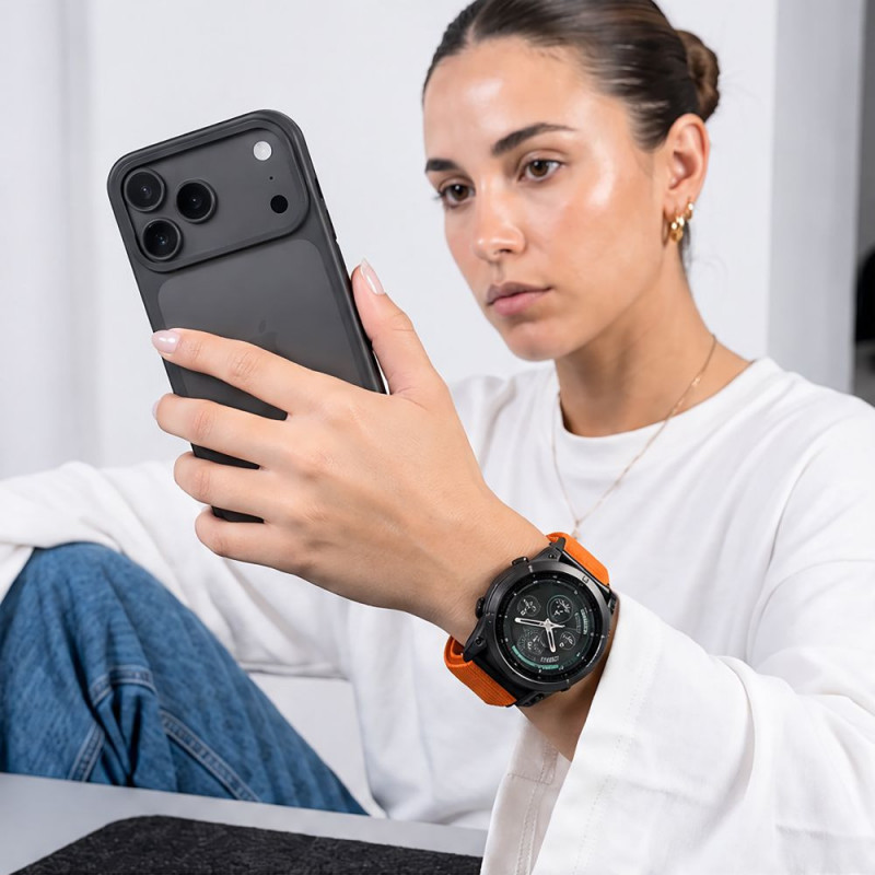 Remienok na hodinky Tech-Protect NylonLoop Garmin Fenix 5X / 5X Plus / 6X / 6X Pro / 7X / 8 / 8 Pro / 9 / 9 Pro (51 mm), oranžový Signal