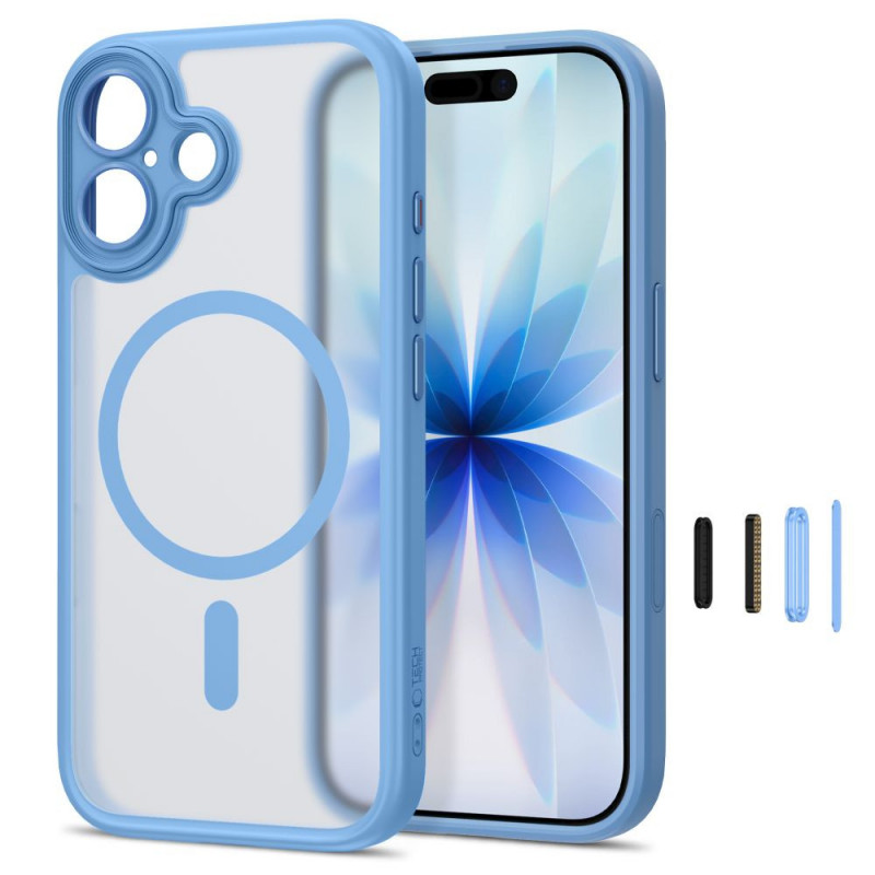 Tech-Protect MagPeak MagSafe CC puzdro pre Apple iPhone 17, matná mist blue