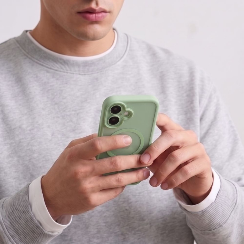 Tech-Protect MagPeak MagSafe CC puzdro pre Apple iPhone 17, matná šalviová