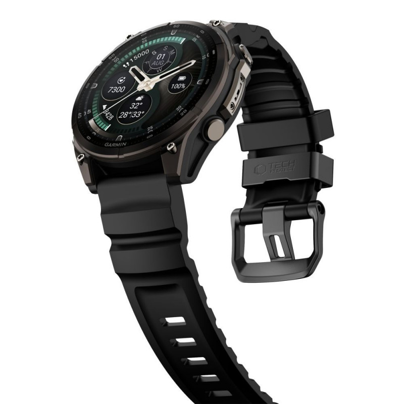 Remienok na hodinky Tech-Protect Motion Garmin Fenix 5X / 5X Plus / 6X / 6X Pro / 7X / 8 / 8 Pro / 9 / 9 Pro (47 mm), čierny