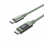 Choetech XCC-1068 PD 60W kábel USB-C na USB-C s displejom, 1,2 m, zelený
