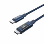 Choetech XCC-1068 PD 60W kábel USB-C na USB-C s displejom, 1,2 m, modrý
