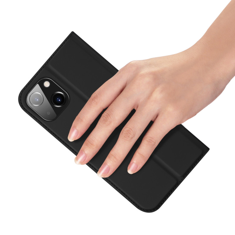 Dux Ducis Skin Pro peňaženkové puzdro s preklápacím krytom pre Apple iPhone 15 Plus, čierne
