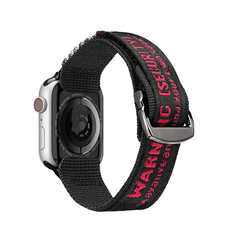 Dux Ducis Outdoor Version nylonový remienok pre Apple Watch Ultra, SE, 8, 7, 6, 5, 4, 3, 2, 1 (49, 45, 44, 42 mm), čierny a červený