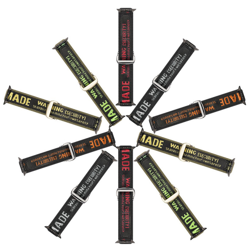 Dux Ducis Outdoor Version nylonový remienok pre Apple Watch Ultra, SE, 8, 7, 6, 5, 4, 3, 2, 1 (49, 45, 44, 42 mm), čierny a červený