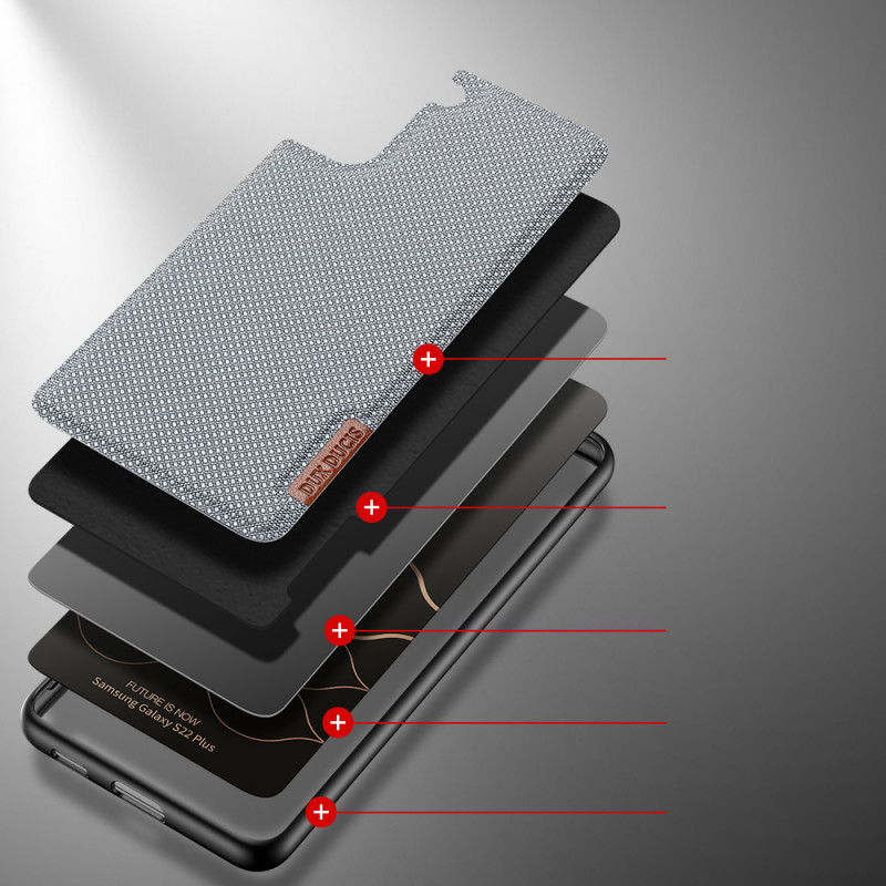 Dux Ducis Fino nylonové puzdro pre Samsung Galaxy S22+ (S22 Plus), modré