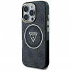 Guess GUHMP16LHG4PRTGK IML Metal Glitter 4G Circle Triangle MagSafe puzdro pre Apple iPhone 16 Pro, čierne