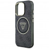 Guess GUHMP16LHG4PRTGK IML Metal Glitter 4G Circle Triangle MagSafe puzdro pre Apple iPhone 16 Pro, čierne