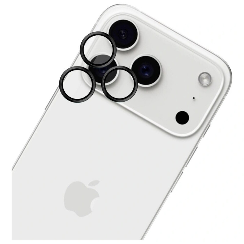 3MK HARDY Lens Protection Pro sklo na ochranu objektívu fotoaparátu pre Apple iPhone 17 Pro / 17 Pro Max, čierne
