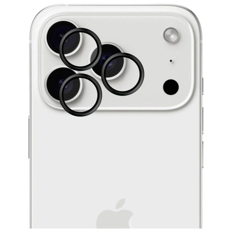 3MK HARDY Lens Protection Pro sklo na ochranu objektívu fotoaparátu pre Apple iPhone 17 Pro / 17 Pro Max, čierne