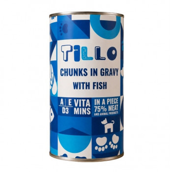 TILLO Kúsky v omáčke Ryba konzervované krmivo pre psov, 1250 g
