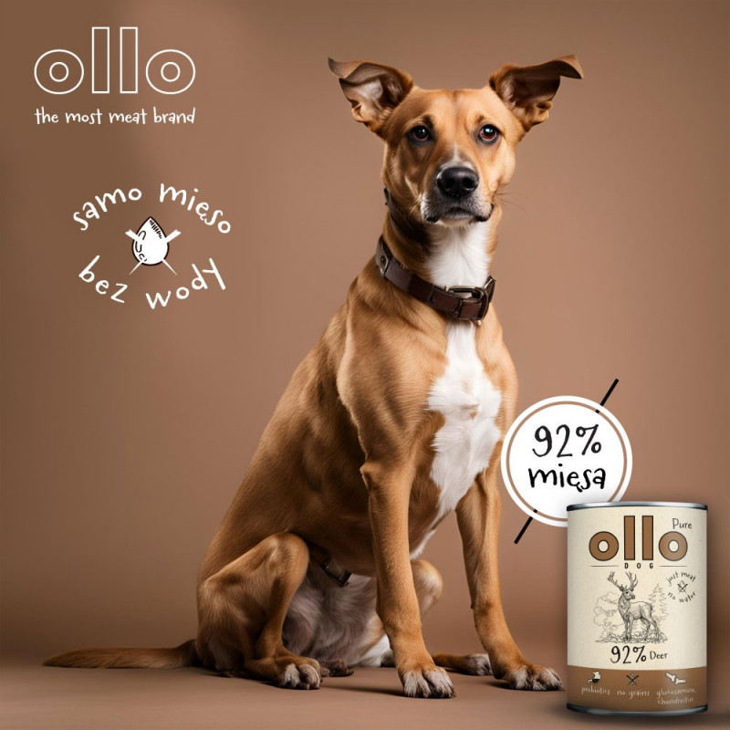 OLLO Pure Deer mokré krmivo pre psov, 850 g