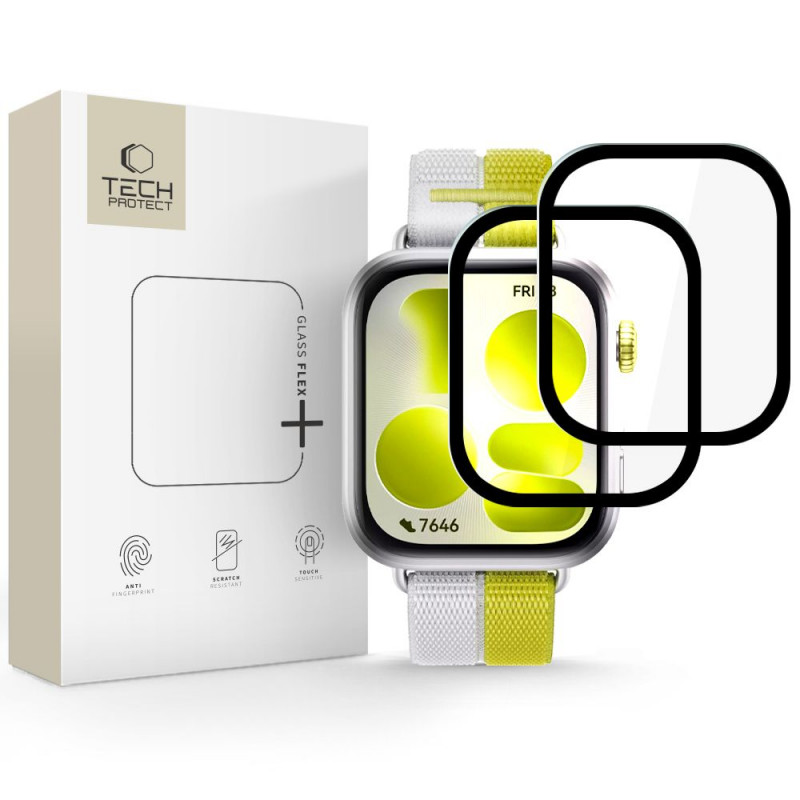 Tech-Protect Glass Flex+ Huawei Watch Fit 5 hybridné sklo, čierne (2 ks)