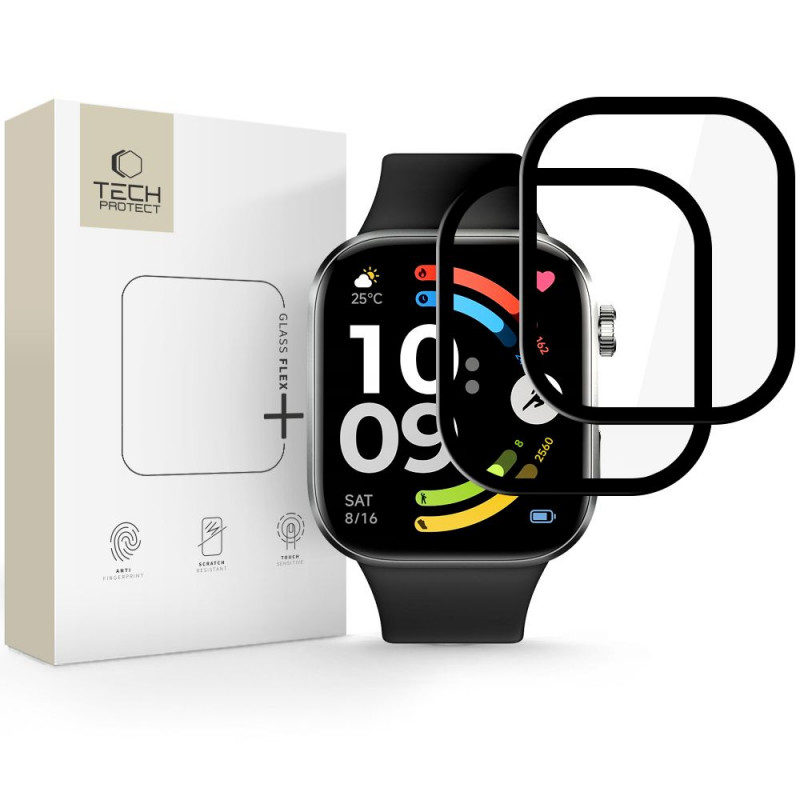 Tech-Protect Glass Flex+ Xiaomi Redmi Watch 6 hybridné sklo, čierne (2 ks)