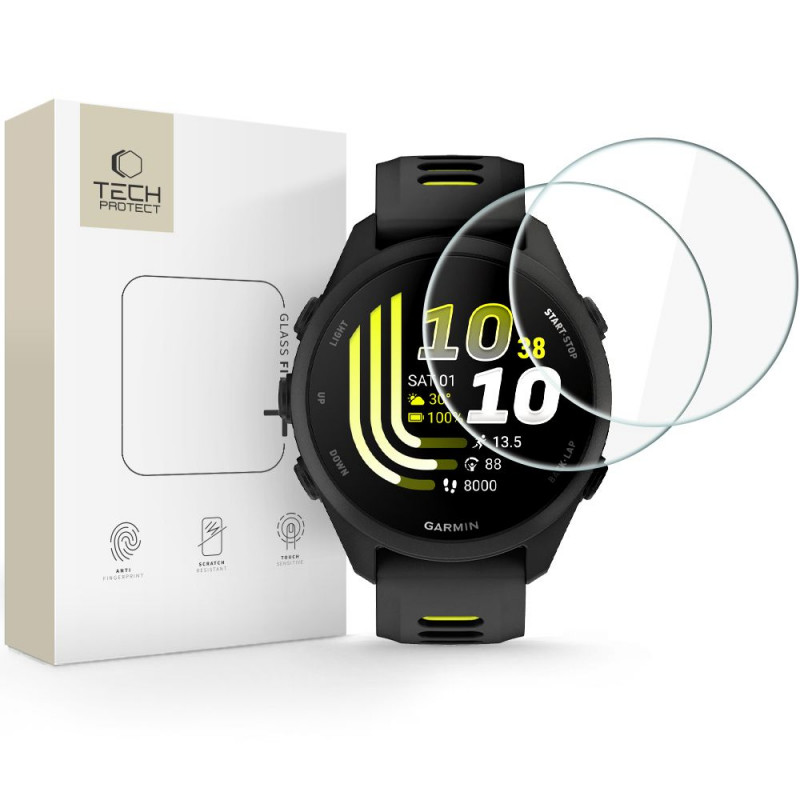 Tech-Protect Glass Fit+ tvrdené sklo pre Garmin Forerunner 70 / 170, číre (2 ks)