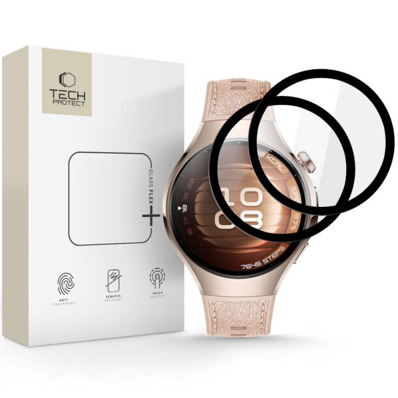Tech-Protect Glass Flex+ Hybrid Glass pre Huawei Watch 5 42 mm (2 ks), čierna