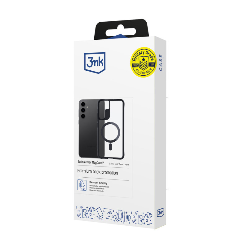 3MK Satin Armor MagCase 156089-0 MagSafe puzdro na smartphone pre Samsung Galaxy S24+, transparentné