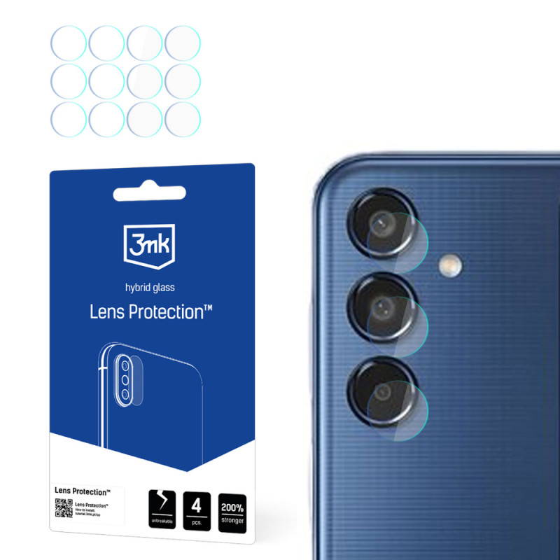 3MK Lens Protection 3MK6066 hybridné sklo na ochranu objektívu fotoaparátu pre Samsung Galaxy M35 (4 ks)