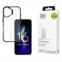 3mk Satin Armor Case+ pre Apple iPhone 16 Plus, priehľadný s čiernym rámom