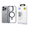 3mk Satin Armor MagCase s MagSafe pre Apple iPhone 16 Pro, priehľadný s čiernym rámom