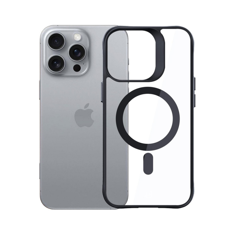 3mk Satin Armor MagCase s MagSafe pre Apple iPhone 16 Pro Max (W-3SAMaCa-AiP16PM-0), priehľadné s čiernym rámom