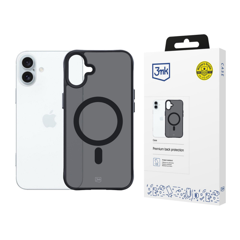 3mk Smoke MagCase s MagSafe pre Apple iPhone 16 Plus (W-3SmoMaCa-AiP16Plu-0), polopriehľadný