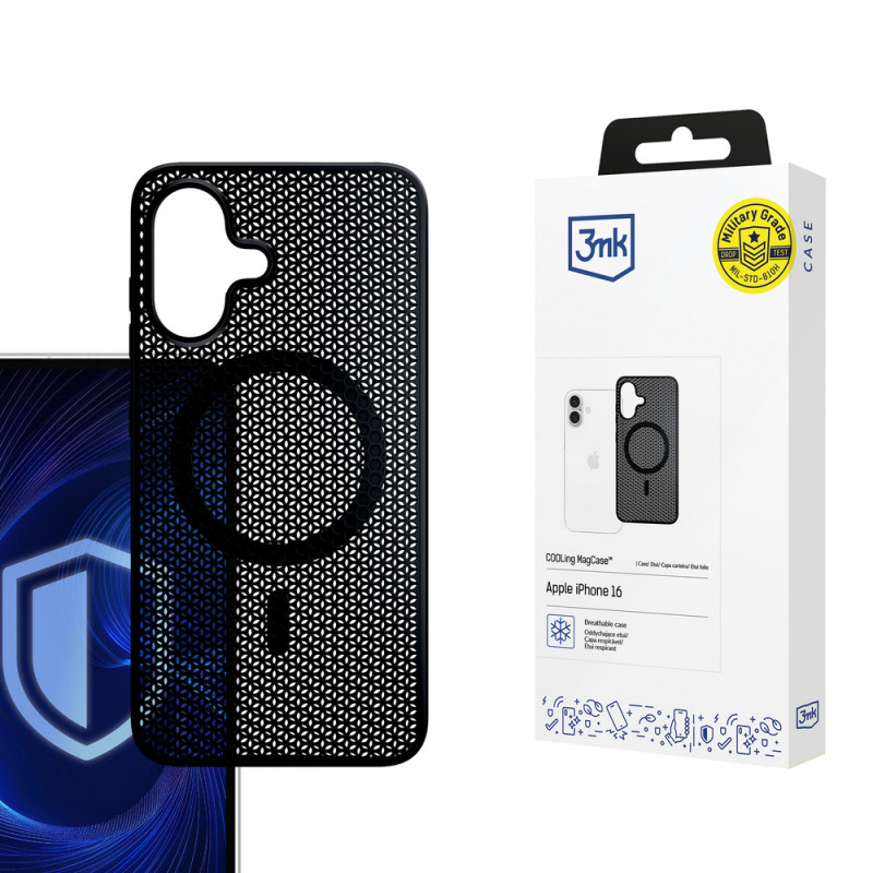 3mk COOLing MagCase pre Apple iPhone 16, čierne