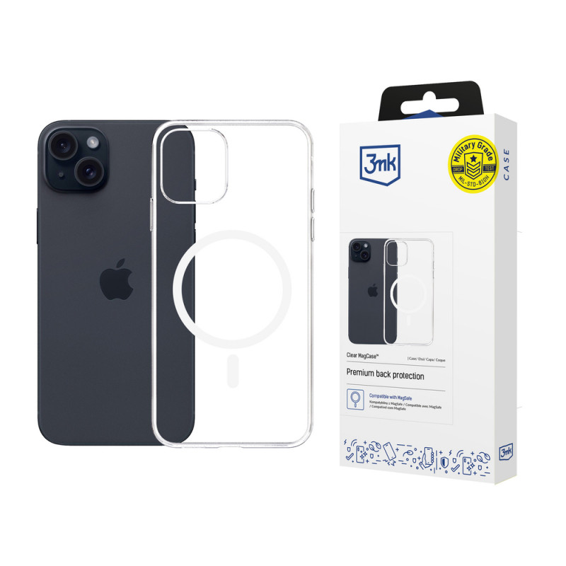 3mk Clear MagCase pre Apple iPhone 15 Plus, transparentné