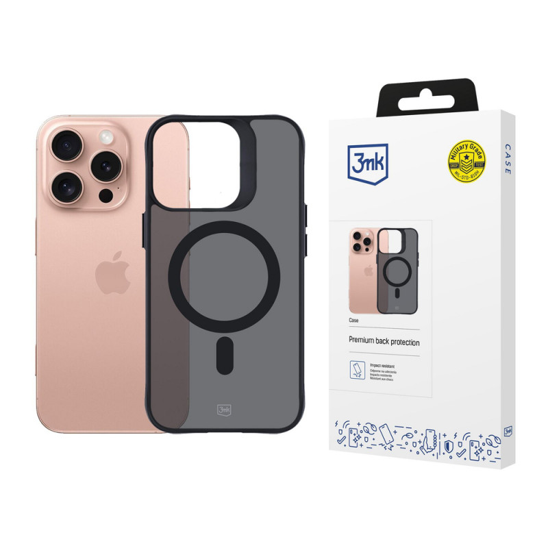 3mk Smoke MagCase s MagSafe pre Apple iPhone 16 Pro, polopriehľadný