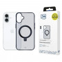 3MK Smoke Case Mag&Stand puzdro na smartphone MagSafe s stojanom pre Apple iPhone 16 Plus, transparentné