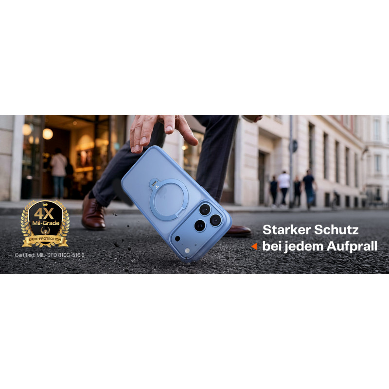 TORRAS Ostand Q3 Spin puzdro pre Apple iPhone 18 Pro Max / 17 Pro Max, MagSafe, modré