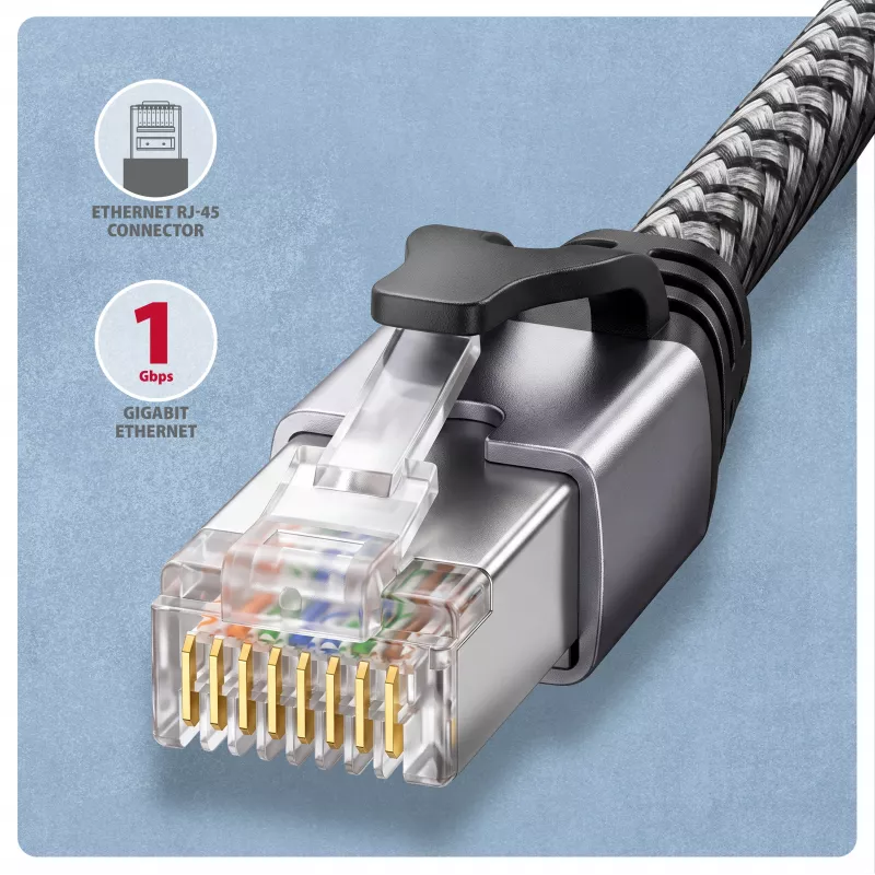 Goobay AXAGON ADE-AM30 USB-A Gigabit Ethernet adaptér s integrovaným 3 m CAT6 káblom, RJ-45