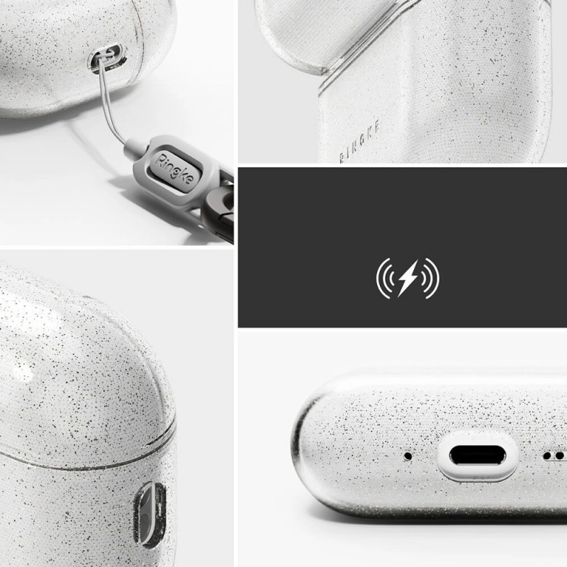 Ringke Air puzdro pre Apple AirPods Pro 3, trblietavé priehľadné
