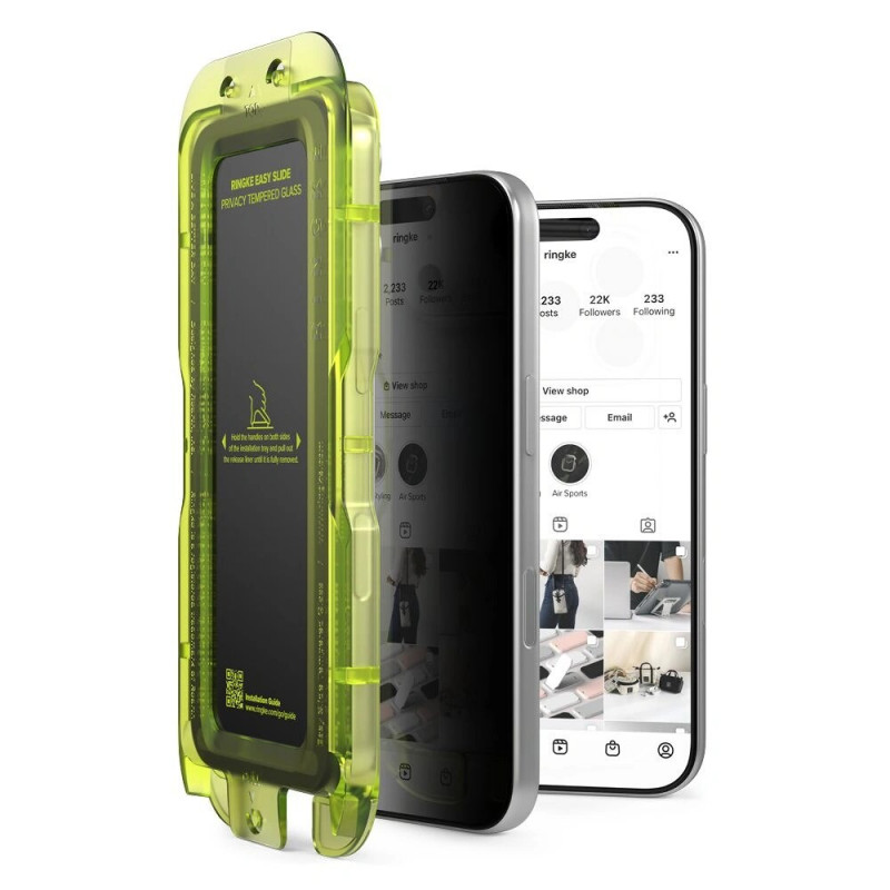 Ringke Easy Slide Privacy temperované sklo pre Apple iPhone 17 Pro Max (2 ks)