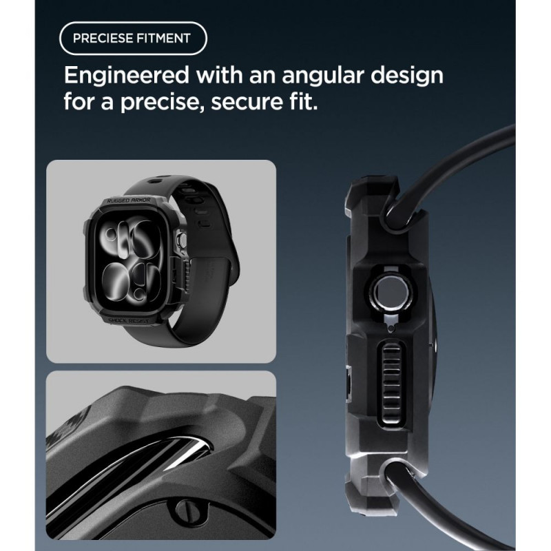 Spigen Rugged Armor ACS11886 puzdro pre Apple Watch 12 46 mm, matná čierna