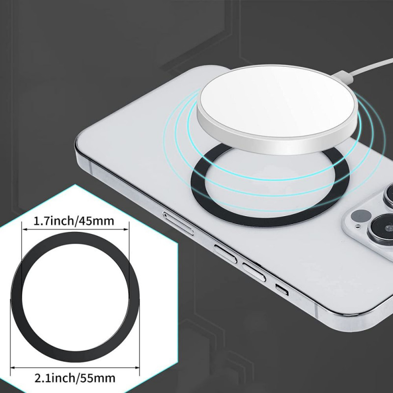 Tech-Protect MagMat MagSafe univerzálny magnetický krúžok, čierny a strieborný (2 ks)