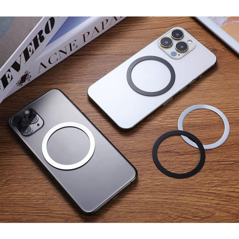 Tech-Protect MagMat MagSafe univerzálny magnetický krúžok, čierny a strieborný (2 ks)
